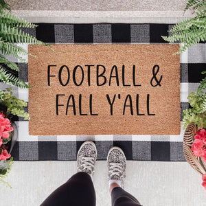 Football & Fall Y'All Doormat