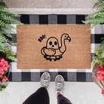 Cute Ghost in Flamingo Costume Doormat