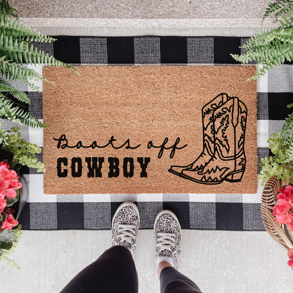 Boots Off Cowboy Western Doormat