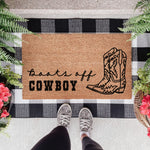 Boots Off Cowboy Western Doormat