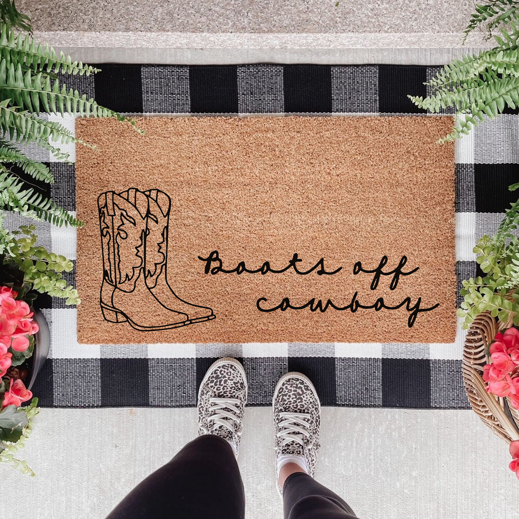 Boots Off Cowboy Doormat