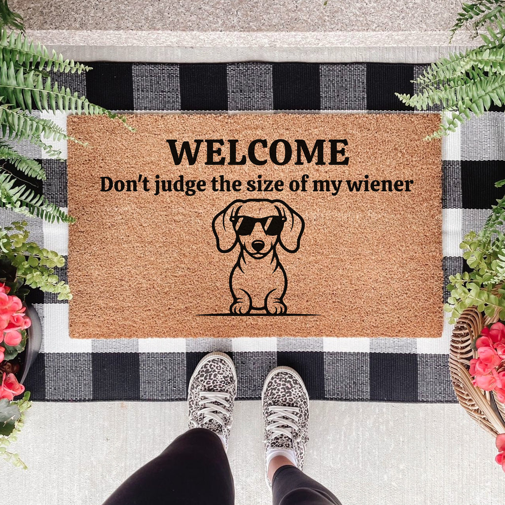 Do not judge the size of my wiener doormat