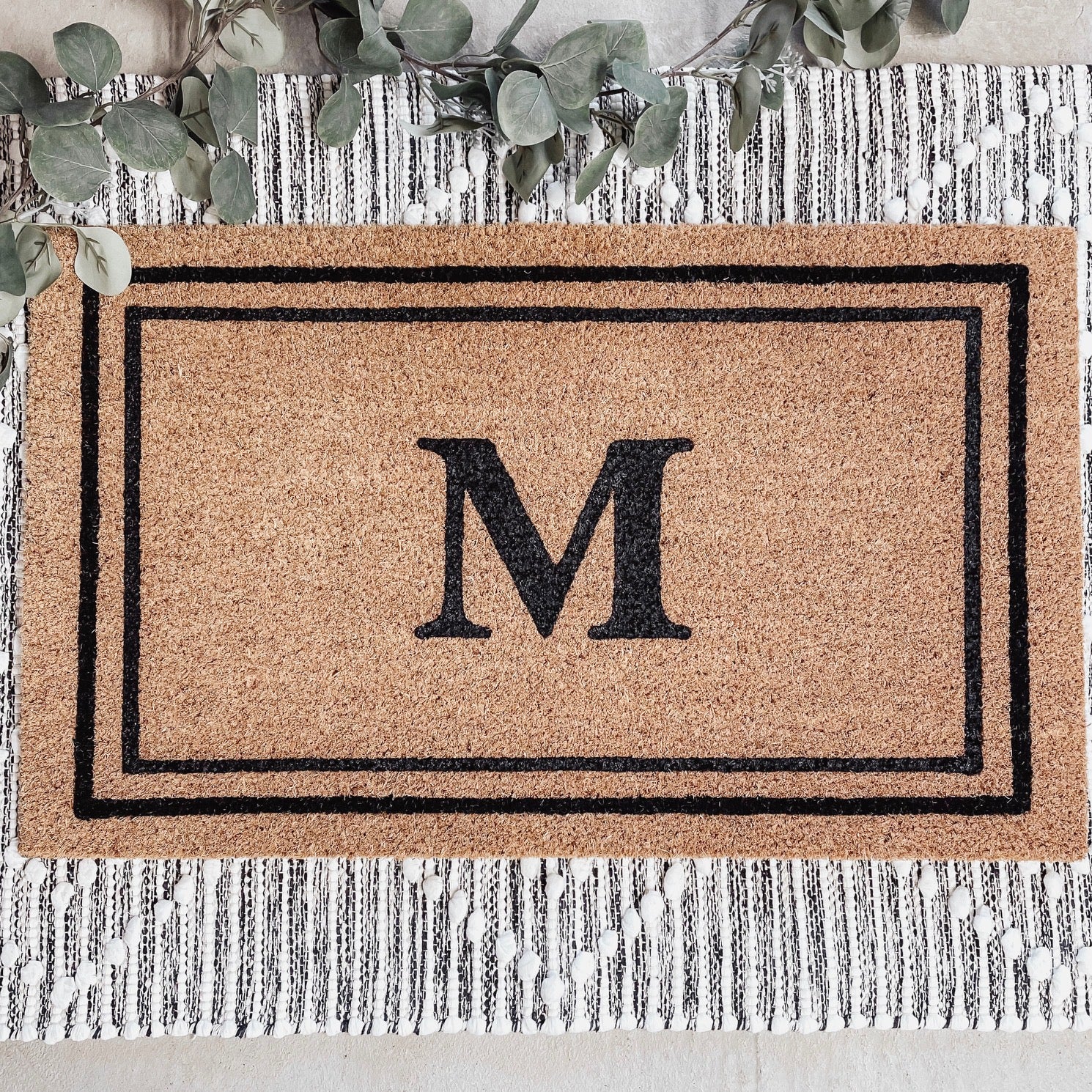Double Border Monogram Doormat
