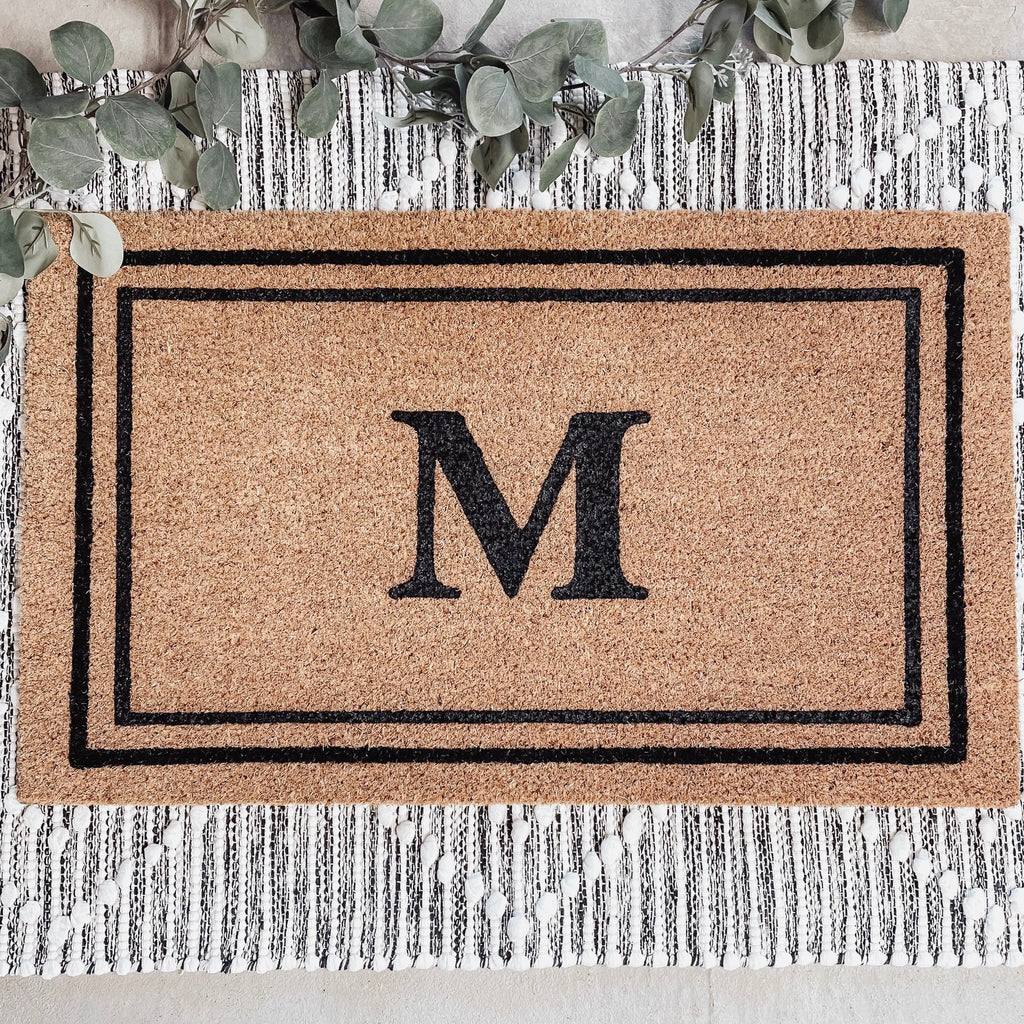Double Border Monogram Doormat