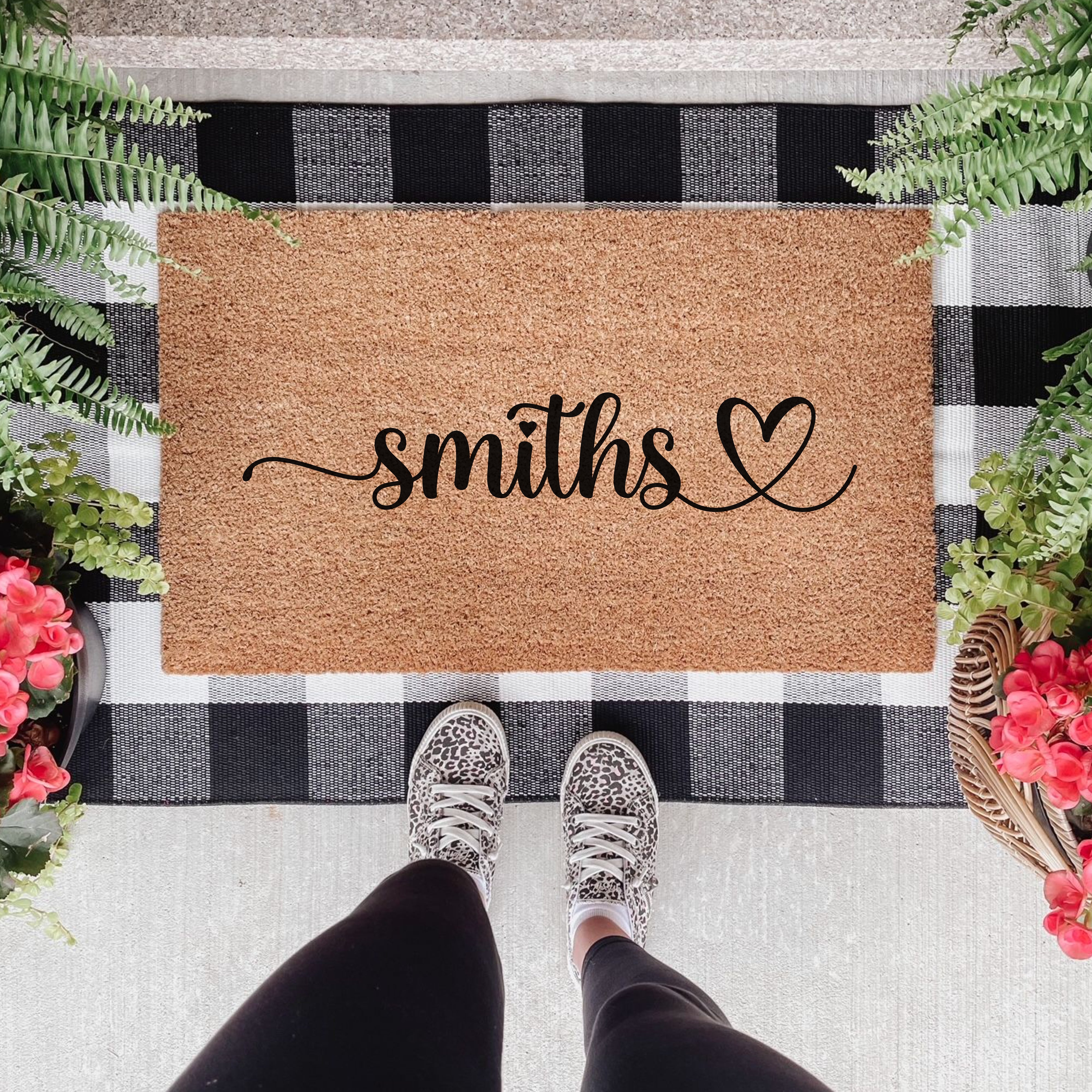 Personalized Name with Heart Doormat