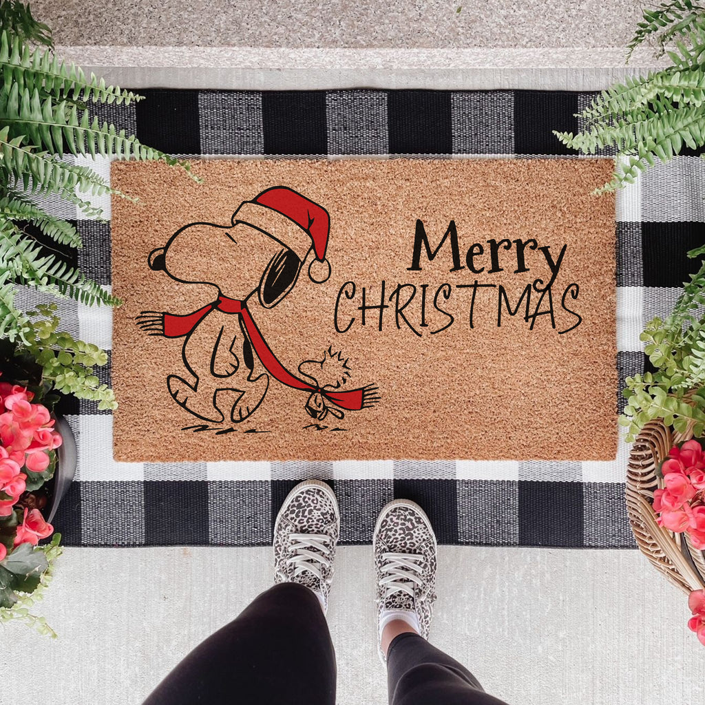 Merry Christmas Snoopy Doormat