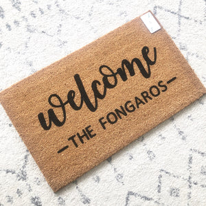 Welcome Family Name Doormat - Name Customizable