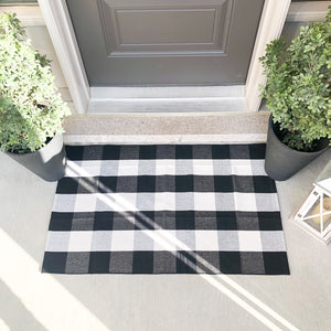 Large Buffalo Plaid Layering Rug